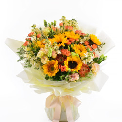 想送花就來青衣！G花店提供平價鮮花訂購，讓心意即刻送達！玫瑰, 高蔴, 绣球, 桔梗花束-BO438