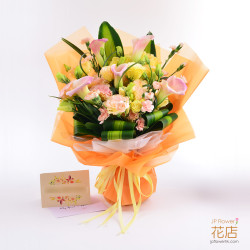 「榮耀時刻」馬蹄蘭、桔梗與康乃馨花束 — 週年慶與頒獎典禮的華麗之選