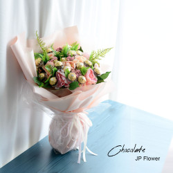 金莎朱古力絲花花束(18粒朱古力)-FR120