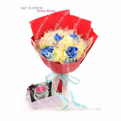 金莎朱古力絲花花束(12粒朱古力)-FR123