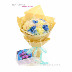 金莎朱古力絲花花束(12粒朱古力)-FR124