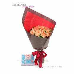 金莎朱古力絲花花束(12粒朱古力)-FR126