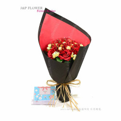 金莎朱古力絲花花束(12粒朱古力)-FR127